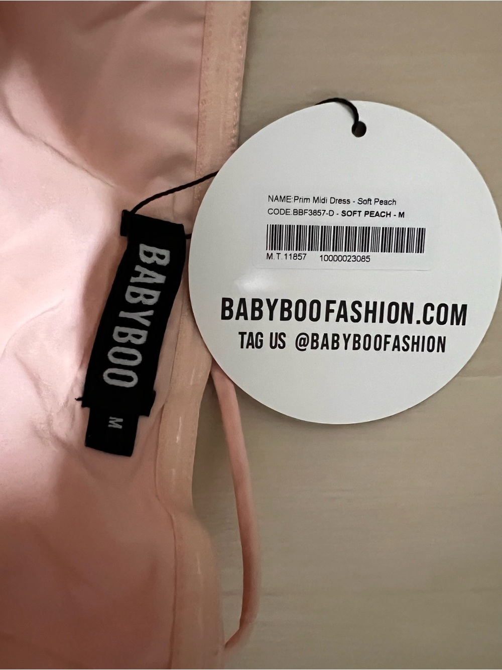 Babyboo NWT Women Medium Pink Soft Peach Prim Midi Dress Balletcore Princess - Picture 15 of 15
